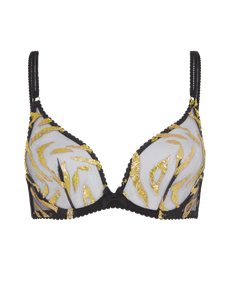 Pawla Plunge Underwired Bra Black | Agent Provocateur