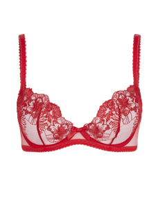 Astria Plunge Underwired Bra Metallic Red | Agent Provocateur