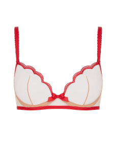 Kay Plunge Underwired Bra Red/Sand | Agent Provocateur
