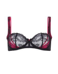 Maddy Balconette Underwired Bra Black/Pink | Agent Provocateur