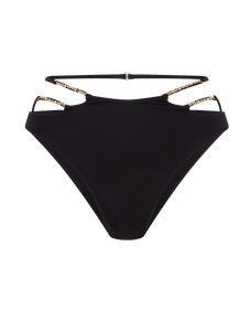 Christiana High Waisted Bikini Bottom Black/Gold | Agent Provocateur