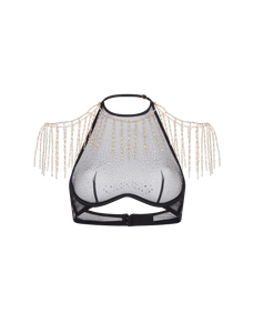 Solar High Neck Underwired Bra Black/Crystal | Agent Provocateur