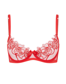 Lindie Balconette Underwired Bra Red/Red | Agent Provocateur