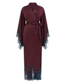 Christi Long Kimono Plum/Dark Green | Agent Provocateur