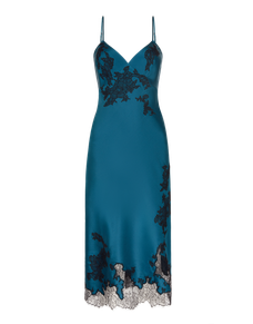 Christi Long Slip Petrol/Black Lace | Agent Provocateur