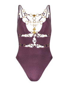 Davine Swimsuit Plum/Gold | Agent Provocateur