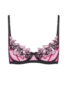 Lindie Demi Cup Plunge Underwired Bra Fuchsia/Black | Agent Provocateur