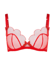 Lorna Plunge Underwired Bra Red/Red | Agent Provocateur