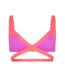 Mazzy Bikini Top Pink/Green/Purple | Agent Provocateur