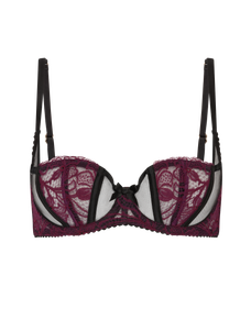 Rozlyn Balconette Underwired Bra Plum/Black | Agent Provocateur