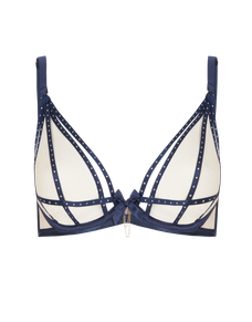 Rubi Plunge Underwired Bra Nude/Navy | Agent Provocateur