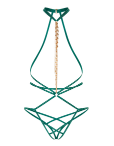 Rubi Playsuit Green/Flesh | Agent Provocateur
