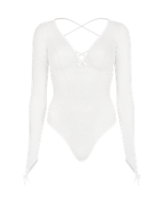 Daylia Sleeved Bodysuit White | Agent Provocateur
