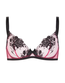Elvie Plunge Underwired Bra Pink/Black | Agent Provocateur