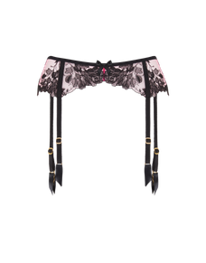 Elvie Suspender Pink/Black | Agent Provocateur