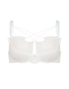 Halley High Neck Underwired Bra  White/White | Agent Provocateur
