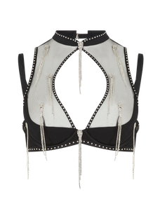Crystalina High Neck Underwired Bra Black | Agent Provocateur