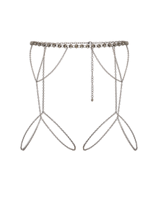 Kensia Chain Suspender Gunmetal/Black | Agent Provocateur