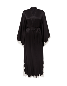 Nelle Long Gown Black/Ivory | Agent Provocateur