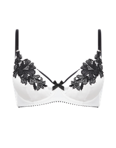 Penelopi Plunge Underwired Bra Ivory/Black | Agent Provocateur