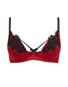 Penelopi Plunge Underwired Bra Red/Black | Agent Provocateur