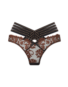 Zarella Thong Bronze/Black | Agent Provocateur