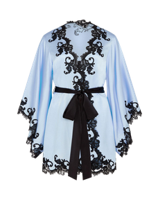 Clarette Short Kimono Blue/Black | Agent Provocateur