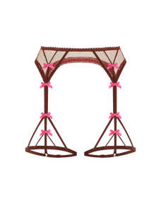 Hetty Suspender Brown/Pink | Agent Provocateur