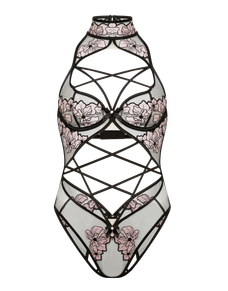 Polina Playsuit Pink/Black | Agent Provocateur