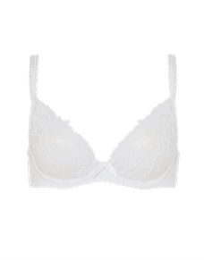 Posy Plunge Underwired Bra White | Agent Provocateur