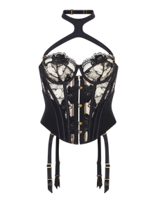 Rexanna Balconette Corset Black/Nude | Agent Provocateur