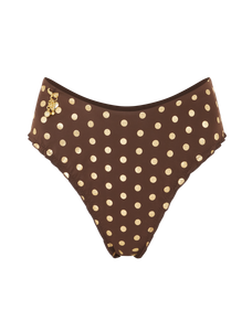 Syndi High Waisted Bikini Bottom Brown/Gold | Agent Provocateur