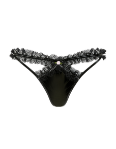 Tiffy Thong Black/Baby Pink | Agent Provocateur