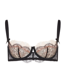 Vitoria Balconette Underwired Bra Black/Blush | Agent Provocateur