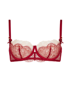 Vitoria Balconette Underwired Bra Burgundy/Blush | Agent Provocateur