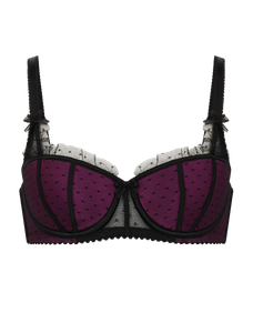 Berdie Plunge Underwired Bra Black/Magenta | Agent Provocateur