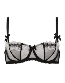 Claramae Balconette Underwired Bra Black/Cream | Agent Provocateur