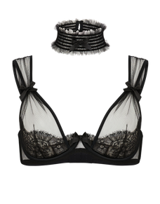 Mindie High Neck Underwired Bra Black | Agent Provocateur