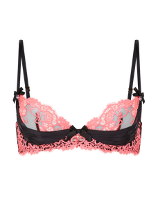 Dioni Plunge Underwired Bra Black/Neon Pink | Agent Provocateur