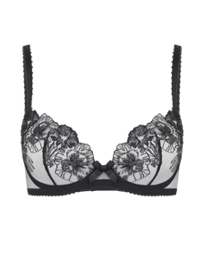 Astria Plunge Underwired Bra Metallic Black | Agent Provocateur