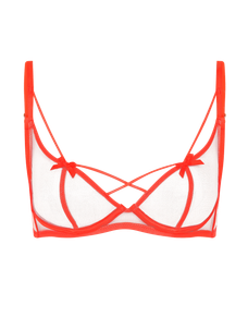 Zella High Neck Underwired Bra  Neon Orange/Sand | Agent Provocateur