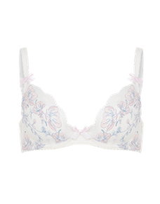 Winnette Plunge Underwired Bra  Baby Pink/White | Agent Provocateur