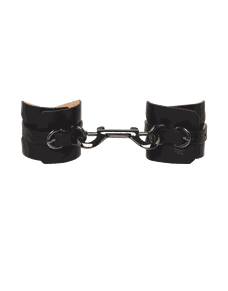 Veronika Leather Double Cuff Black | Agent Provocateur