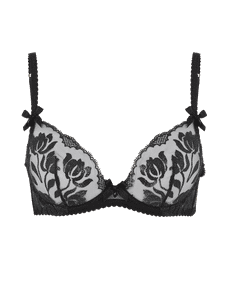 Sparkle Plunge Underwired Bra Black | Agent Provocateur