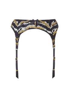 Genevieve Suspender Black/Gold | Agent Provocateur