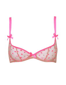 Brie Demi Cup Plunge Underwired Bra Pink | Agent Provocateur