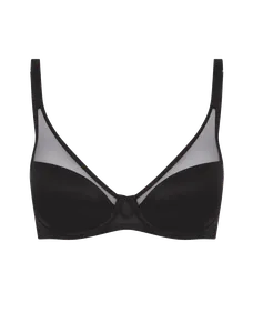Lucky Padded Plunge Underwired Bra Black | Agent Provocateur