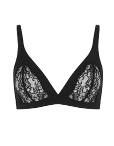 Brigette Padded High Apex Underwired Bra in Black