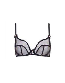Poppie Plunge Underwired Bra Black | Agent Provocateur