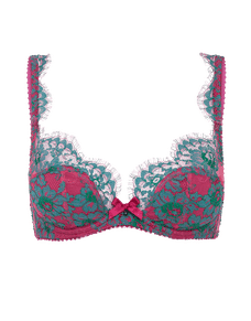 Carline Plunge Underwired Bra Cobalt, Lilac/Lime, Pink | Agent Provocateur